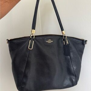 Coach Kelsey Black Pebbled Leather Purse. Black Tote Bag